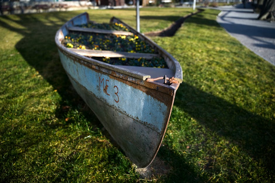 Boat filled with flowers representing a peaceful journey
